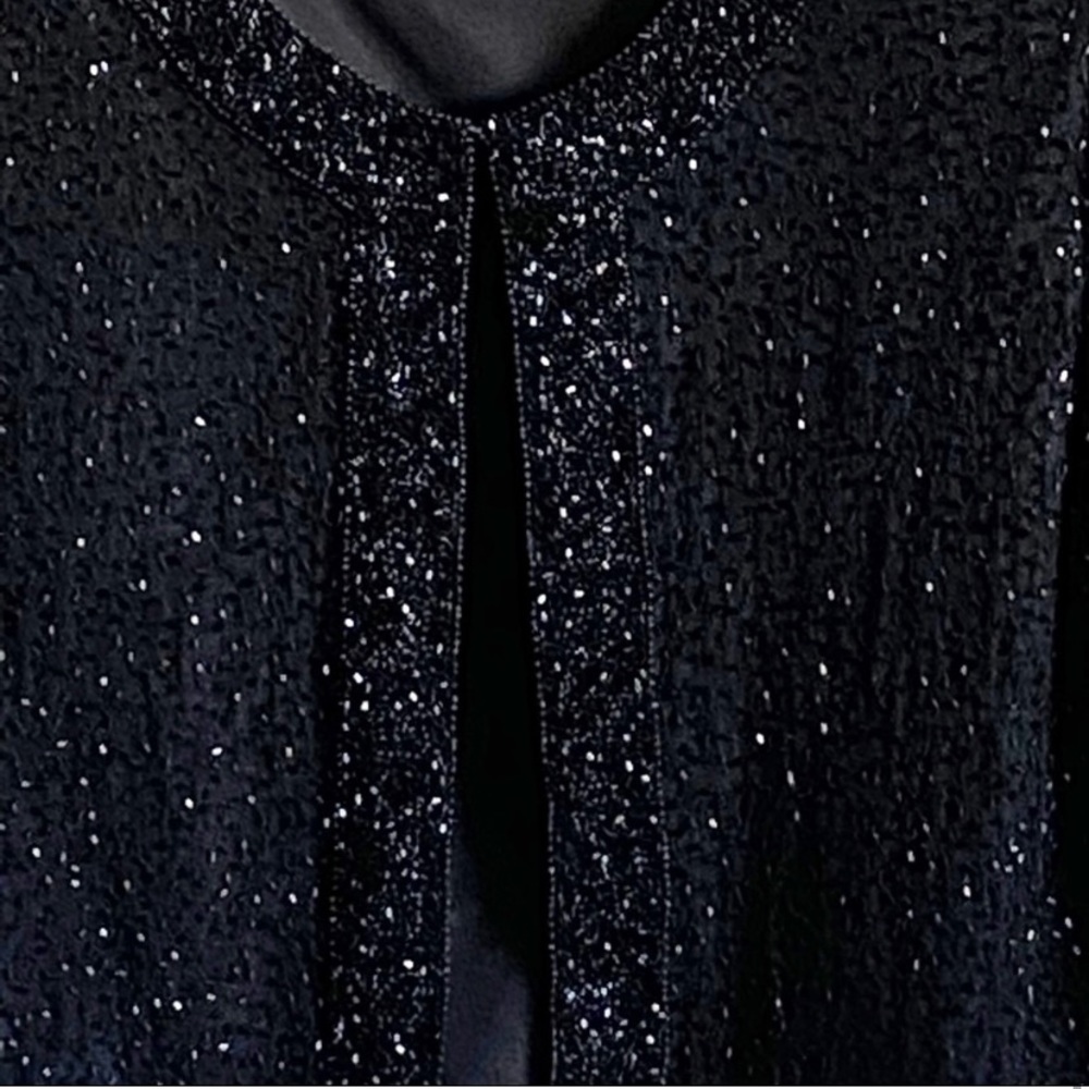 Evening Crop Jacket Silk Embellished Size S - Picture 3 of 10